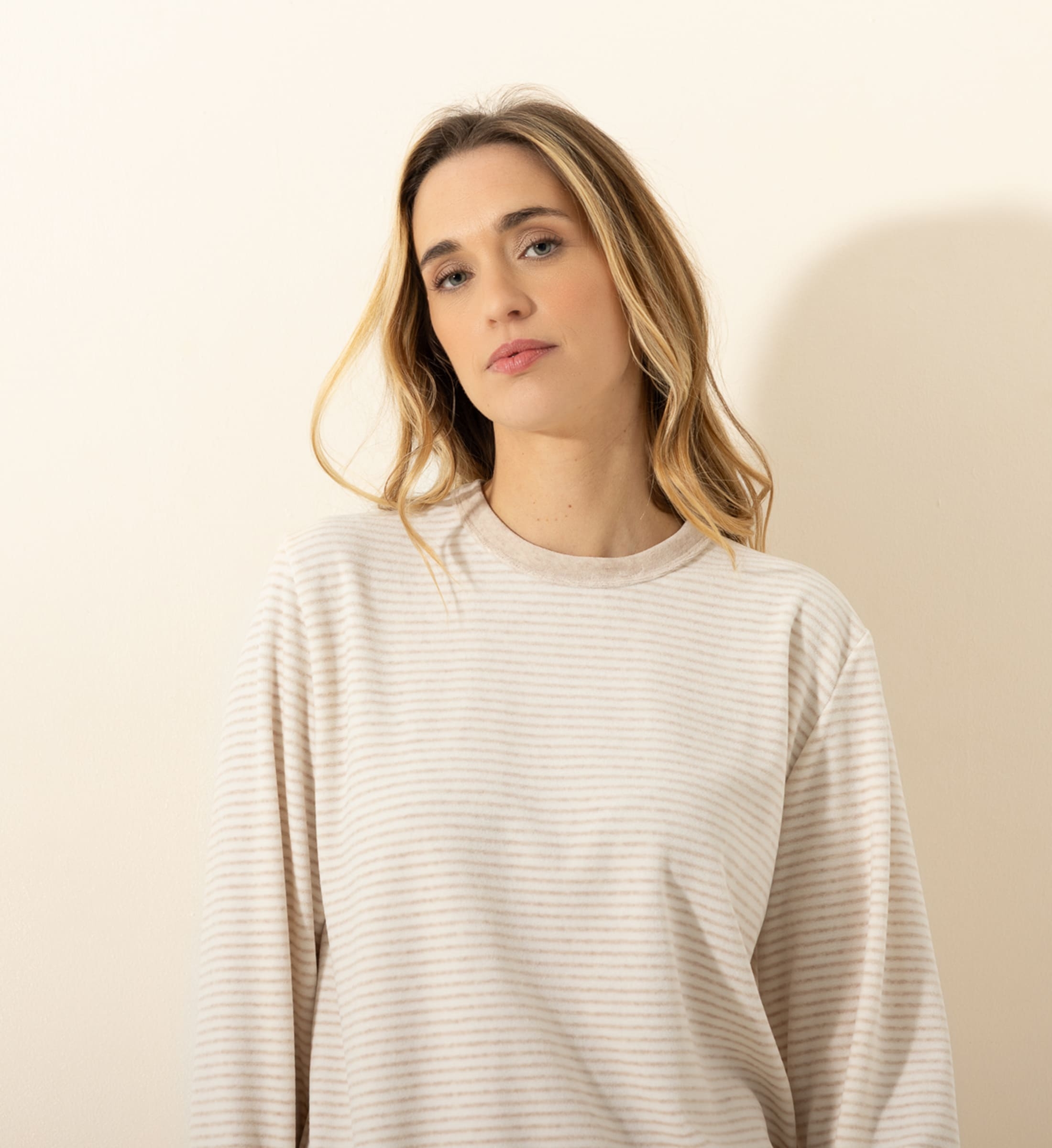 Nuit & Homewear Ensemble détente beige chiné / ecru c322dpy – Image 5