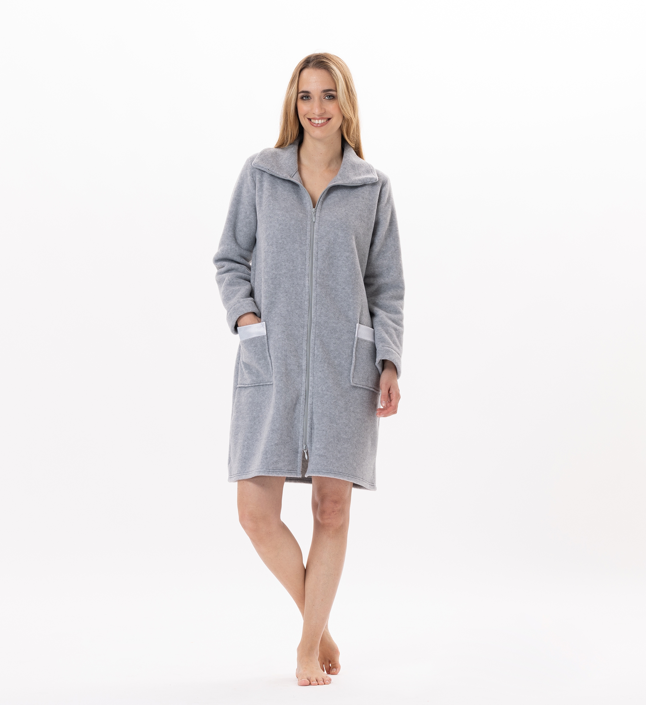Nuit & Homewear Robe de Chambre / Peignoir gris chiné ch04abrc