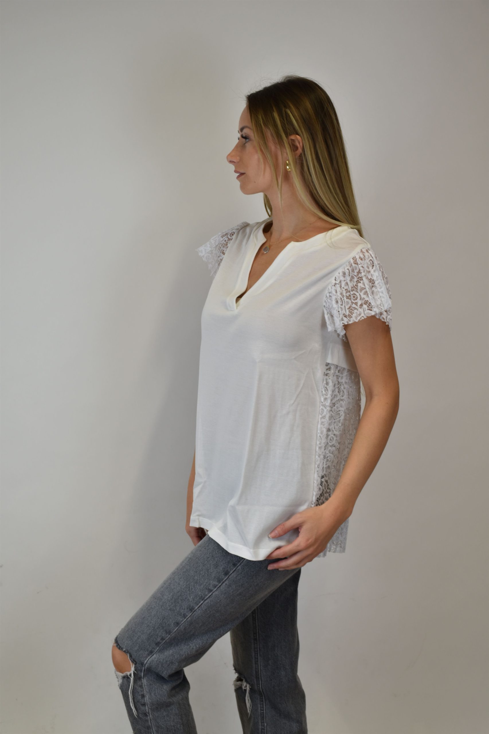 Lingerie Fine Top / Pull blanc 4874 – Image 2
