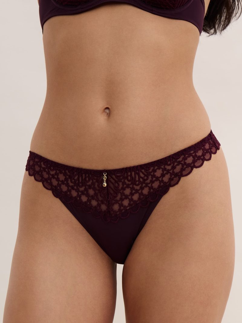 Culottes String / Tanga deep berry 7c26