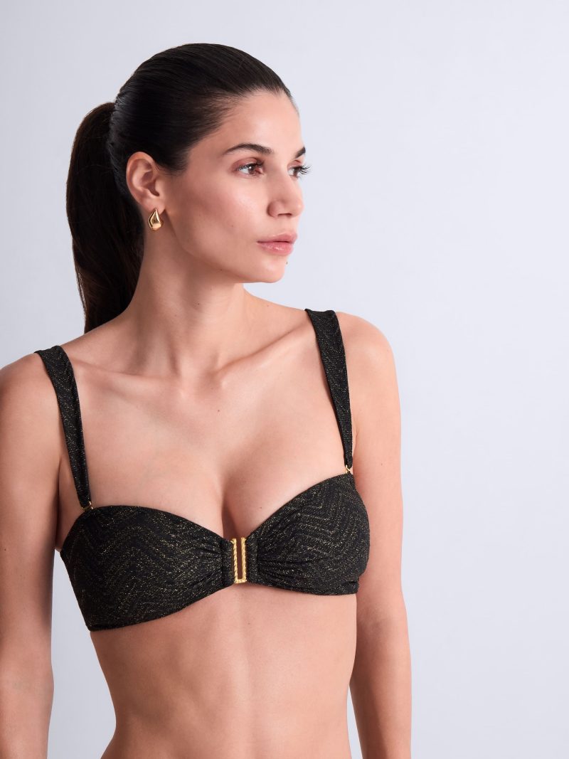 Bain Maillot Bandeau / Brassière noir 6s06-o