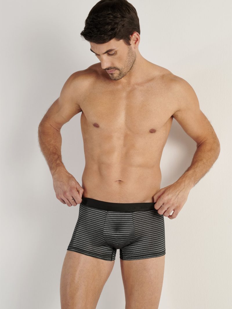 Les dessous Boxer noir/blanc rayé 403251