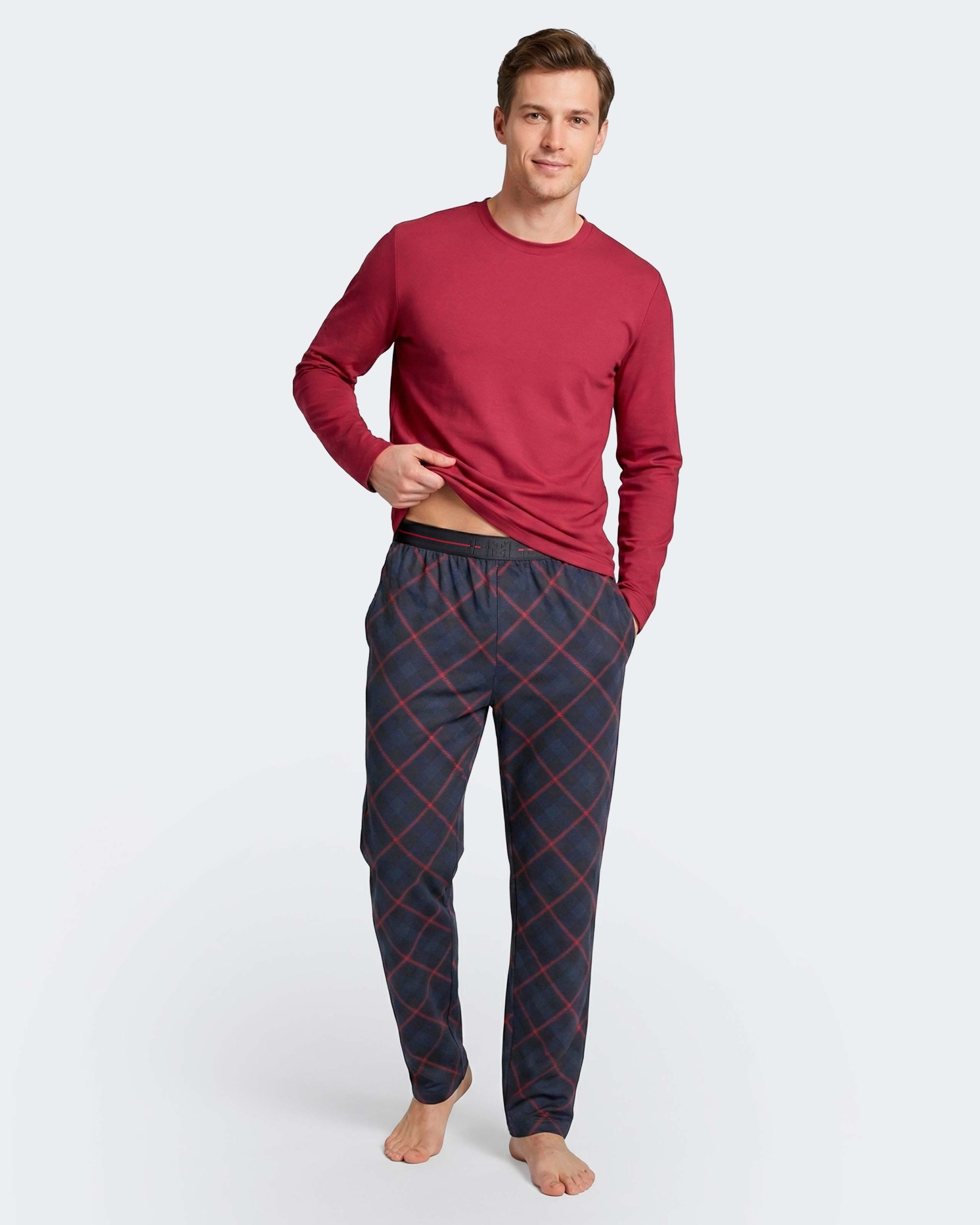 Nuit & Homewear Pyjama et Pyjacourt tartan marine rouge im1551q20