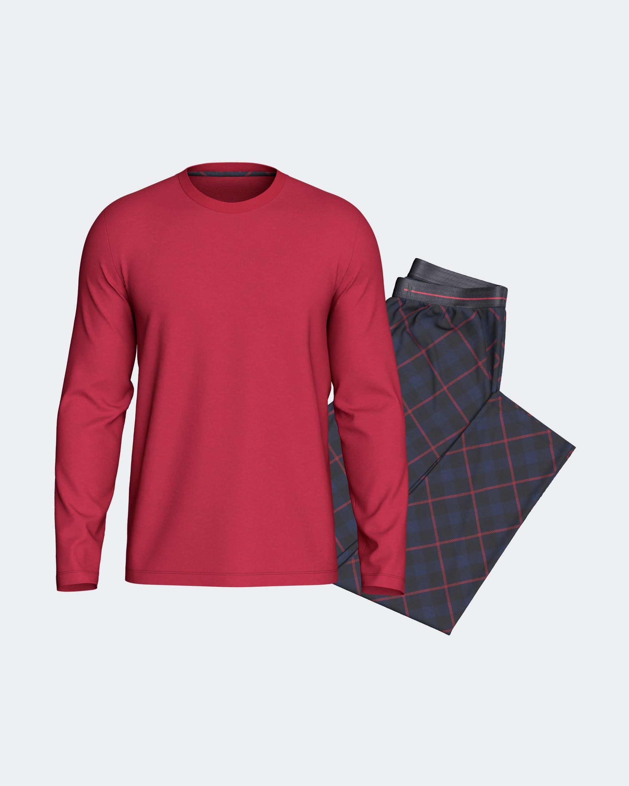 Nuit & Homewear Pyjama et Pyjacourt tartan marine rouge im1551q20 – Image 4