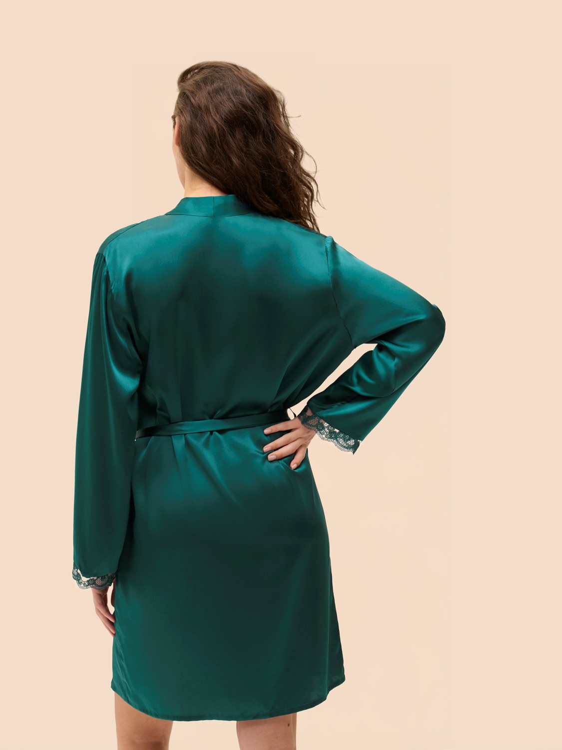 Nuit & Homewear Kimono / Deshabillé emeraude 1f8982 – Image 2