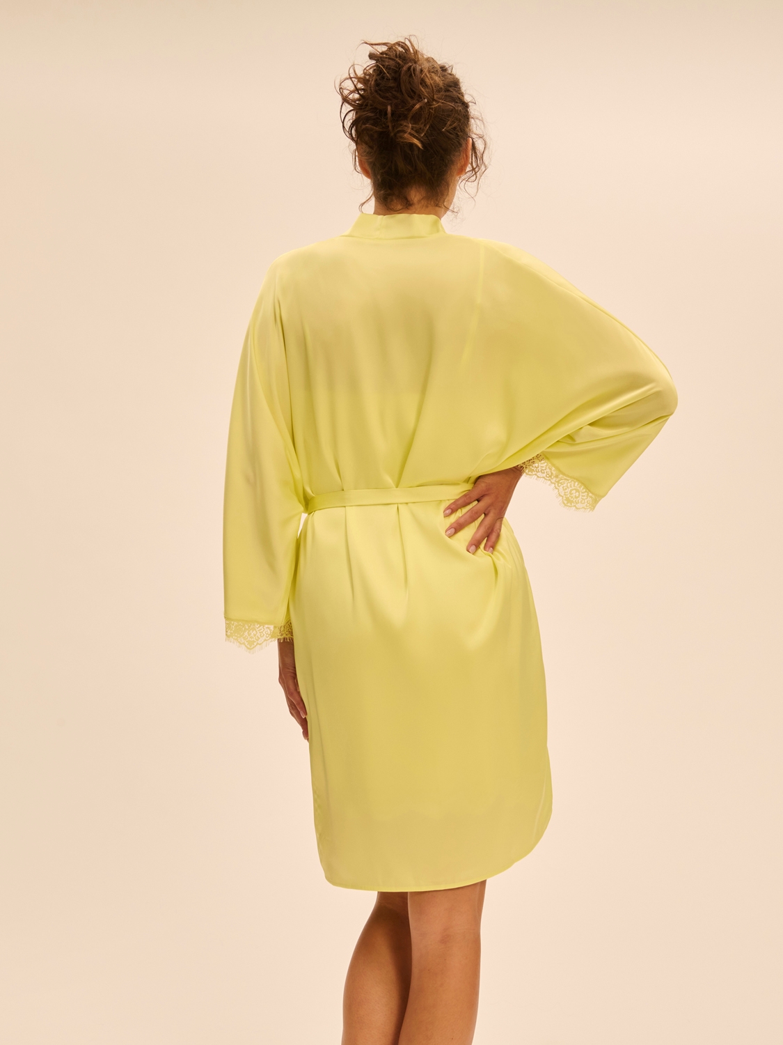 Nuit & Homewear Kimono / Deshabillé jaune d'été 23h982 – Image 5