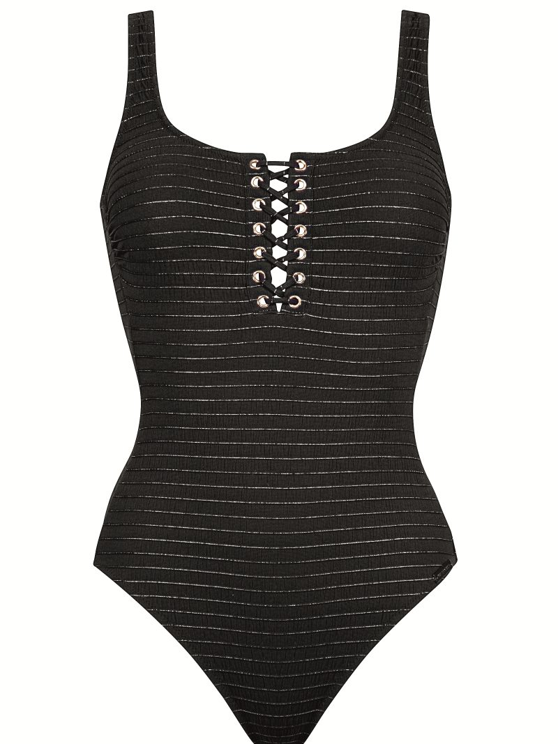 Bain Maillot de bain 1 Pièce 600 black silver 8340