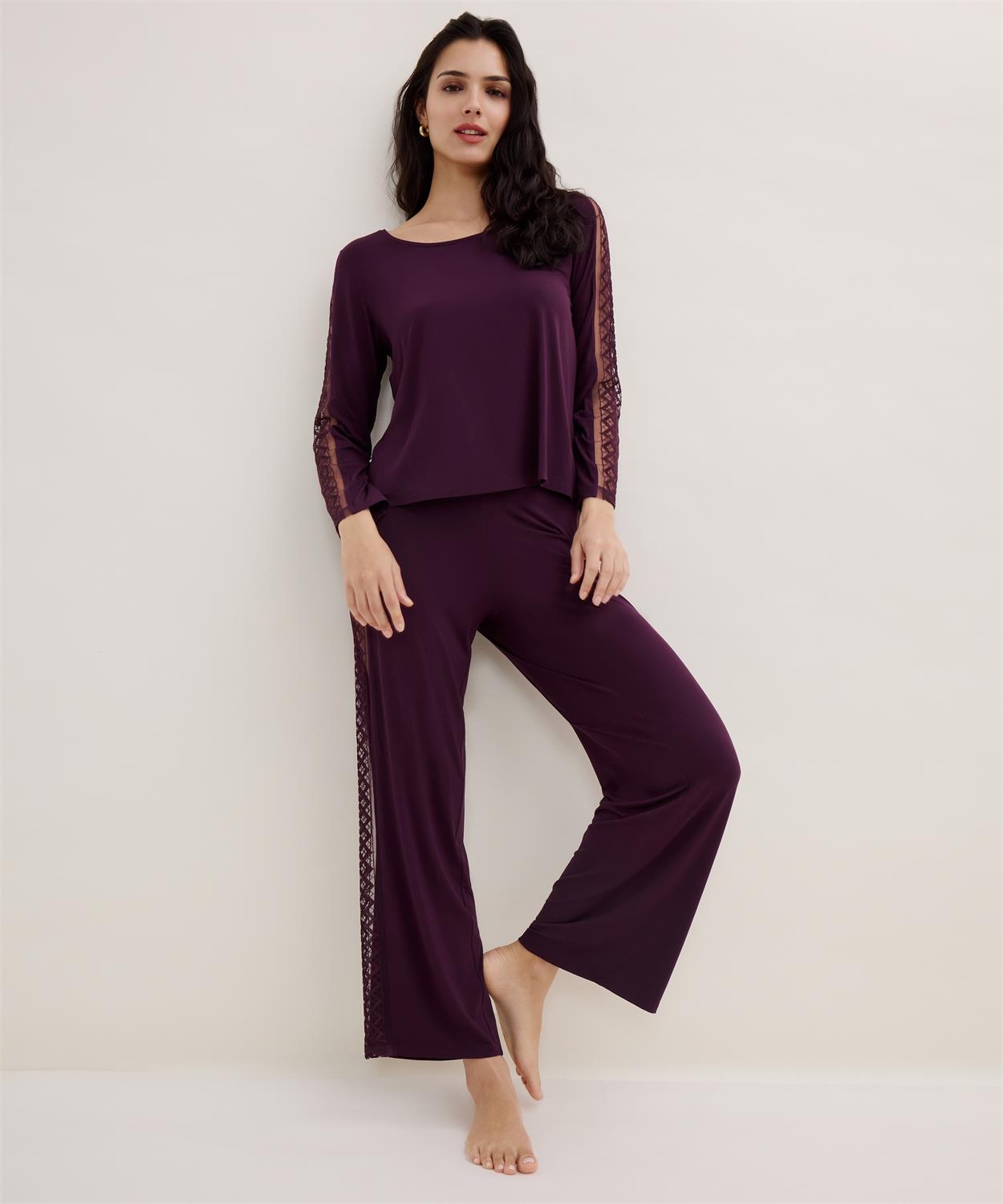 Lingerie Fine Top / Pull deep berry 5l74