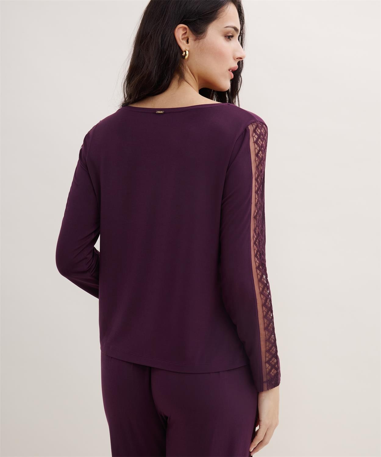 Lingerie Fine Top / Pull deep berry 5l74 – Image 3