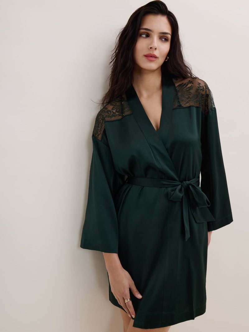 Nuit & Homewear Kimono / Deshabillé mysterious green 2s65